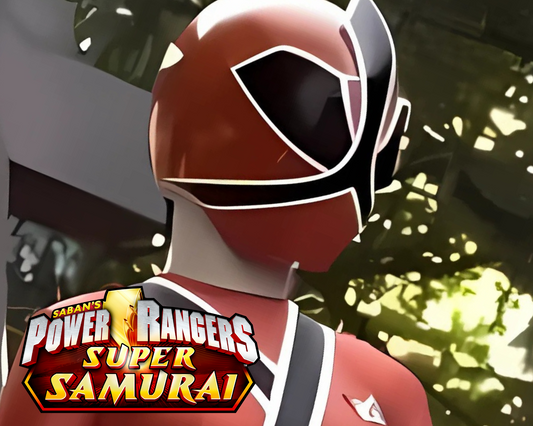 Red Samurai Ranger Close-Up Print – Signed by Kimberley Crossman